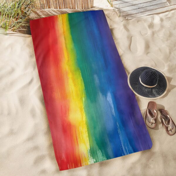 Beach Towel – LGBTQ World Pride Month Rainbow Flag Vertical Beach Towel 31"x71" Beach Towels beach towel 5