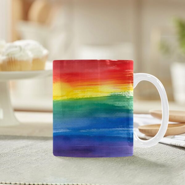 Ceramic Mug – 11 oz White – LGBTQ World Pride Month Flag Classic White Mug Drinkware Artistic Coffee Cups 5