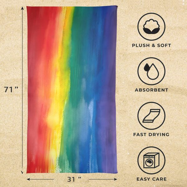 Beach Towel – LGBTQ World Pride Month Rainbow Flag Vertical Beach Towel 31"x71" Beach Towels beach towel 2