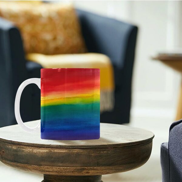 Ceramic Mug – 11 oz White – LGBTQ World Pride Month Flag Classic White Mug Drinkware Artistic Coffee Cups 6