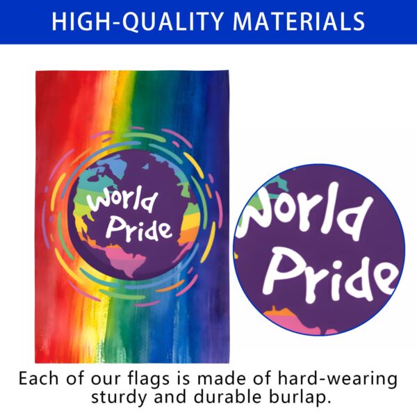 Garden Flag Banner – Rainbow LGBTQ World Pride 12″x18″ Linen Garden Flag Linen Garden Flag 12" x 18" Garden Banner Flags Decorative Yard 2