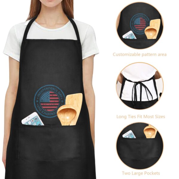 Ladie’s Apron – BBQ Grill Kitchen Chef Apron for Ladies – Independence Day Stamp Aprons 4th Of July 2