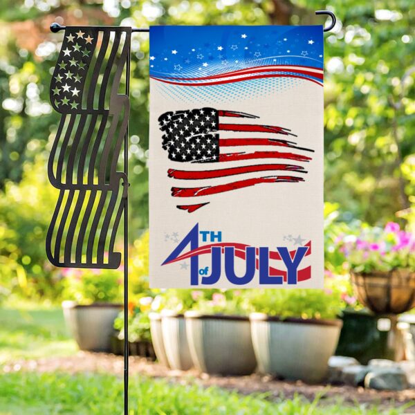 Independence Day Linen Garden Flag Banner – 4th Of July – Flagged 12 inches x 18 inches Garden Banner Flags Decorative Yard