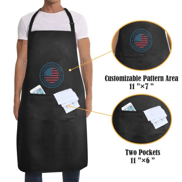 Men’s Apron – BBQ Grill Kitchen Chef Apron for Men – Independence Day Stamp Aprons 4th Of July 2