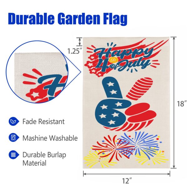 Independence Day Linen Garden Flag Banner – 4th Of July – Peace 12 inches x 18 inches Garden Banner Flags Decorative Yard 3