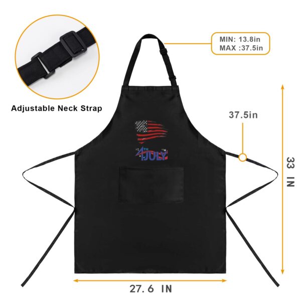 Ladie’s Apron – BBQ Grill Kitchen Chef Apron for Ladies – Independence Day Flagged Aprons 4th Of July 5