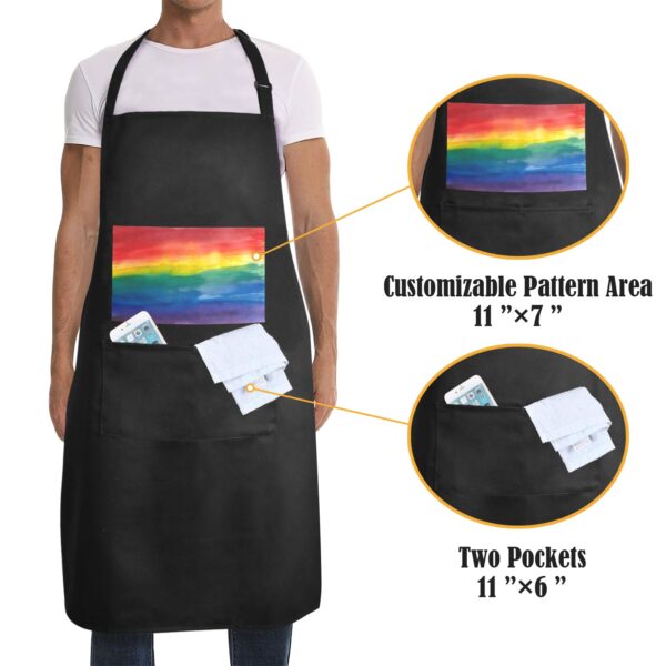 Men’s Apron – BBQ Grill Kitchen Chef Apron for Men – LGBTQ Rainbow Flag World Pride Aprons Adjustable Neck Apron 2
