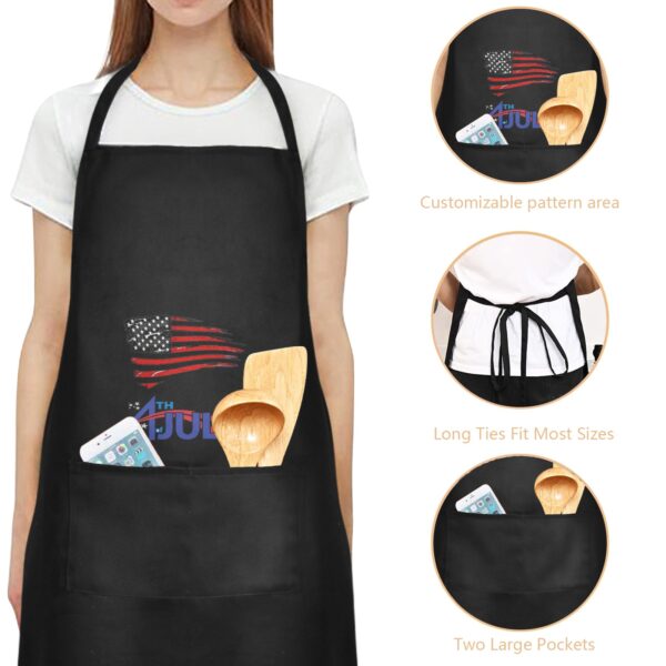 Ladie’s Apron – BBQ Grill Kitchen Chef Apron for Ladies – Independence Day Flagged Aprons 4th Of July 2