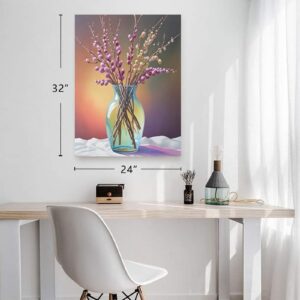 Canvas Wall Art Print – Home Decor Painting – Willows in Rainbow 24×32 24"x32" Abstract Canvas Art