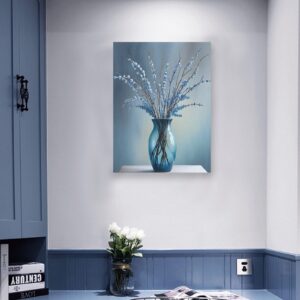 Canvas Wall Art Print – Home Decor Painting – Willows in Blue Three 24×32 24"x32" Abstract Canvas Art