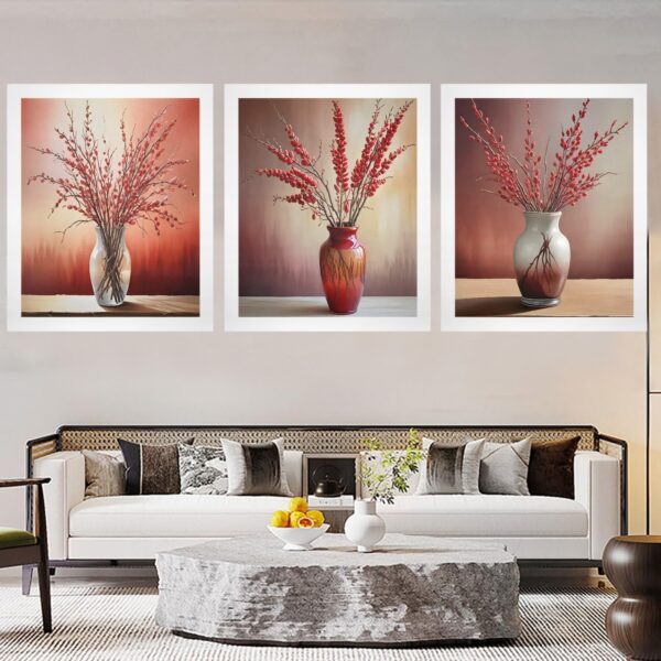 Canvas Wall Art Print – Home Decor Painting – Willows in Fire 20×24 (3-Pack) 20"x24" Abstract Canvas Art