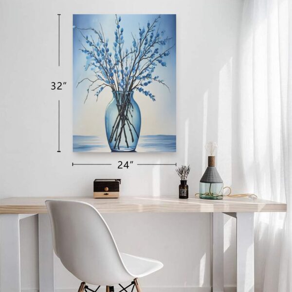 Canvas Wall Art Print – Home Decor Painting – Willows in Blue Two 24×32 24"x32" Abstract Canvas Art 3