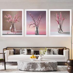 Canvas Wall Art Print – Home Decor Painting – Willows in Pink 20×24 (3-Pack) 20"x24" Abstract Canvas Art