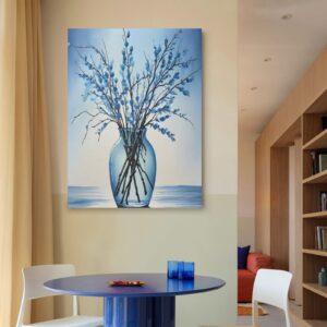 Canvas Wall Art Print – Home Decor Painting – Willows in Blue Two 24×32 24"x32" Abstract Canvas Art