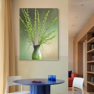 Canvas Wall Art Print – Home Decor Painting – Willows in Mint 24×32 24"x32" Abstract Canvas Art