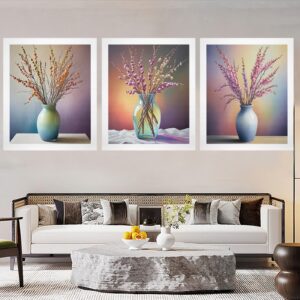 Canvas Wall Art Print – Home Decor Painting – Willows in Rainbow 20×24 (3-Pack) 20"x24" Abstract Canvas Art