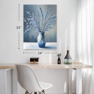 Canvas Wall Art Print – Home Decor Painting – Willows in Blue Four 24×32 24"x32" Abstract Canvas Art
