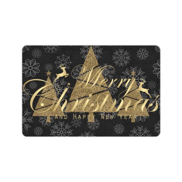 Christmas Holiday Door Welcome Mat –  Gold Trees – Doormat 24 inch x 16 inch Christmas Autumn Welcome Mat 9