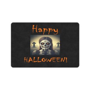 Halloween Holiday Door Welcome Mat – Cemetary – Doormat 24 inch x 16 inch Doormats Autumn Welcome Mat