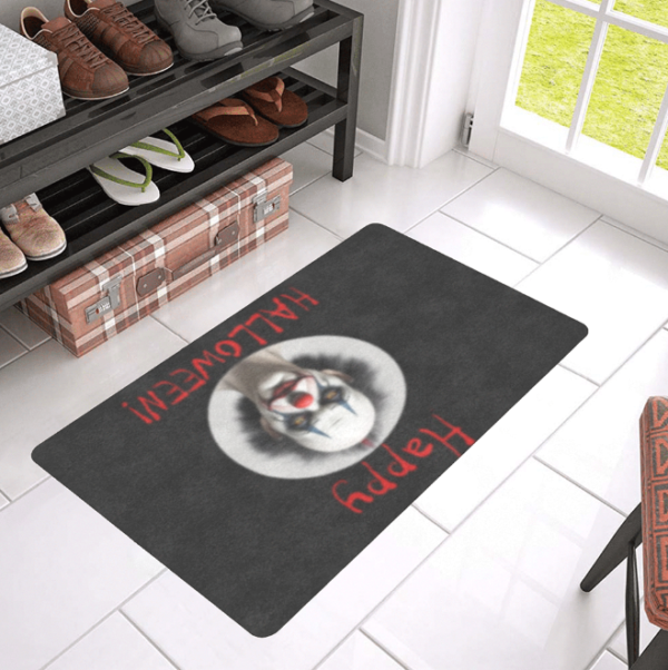 Halloween Holiday Door Welcome Mat – Scary Clown – Doormat 24 inch x 16 inch Doormats Autumn Welcome Mat 5