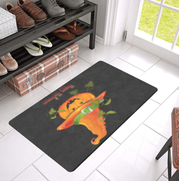 Halloween Holiday Door Welcome Mat – Jack Witch – Doormat 24 inch x 16 inch Doormats Autumn Welcome Mat 18