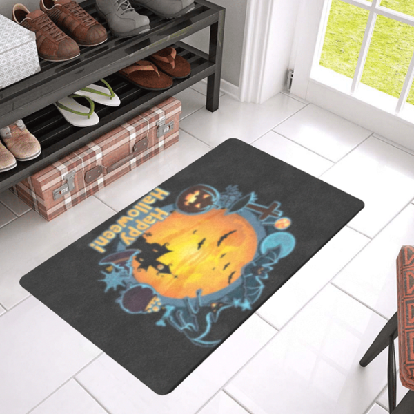 Halloween Holiday Door Welcome Mat – Spooked House – Doormat 24 inch x 16 inch Doormats Autumn Welcome Mat 6