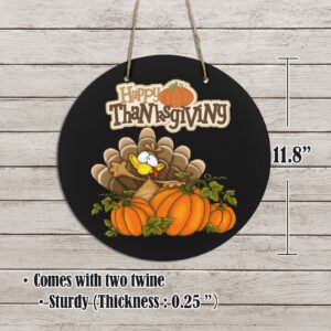 Thanksgiving Holiday Round Wooden Door Welcome  Sign Wreath –  PumpTurk  11.8 inches Gifts/Party/Celebration Christmas door sign