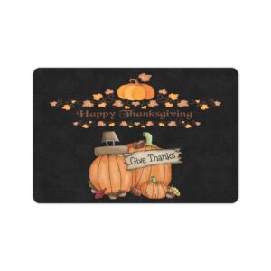 Thanksgiving Door Welcome Mat –  GiveThanks – Doormat 24 inch x 16 inch Doormats Autumn Welcome Mat