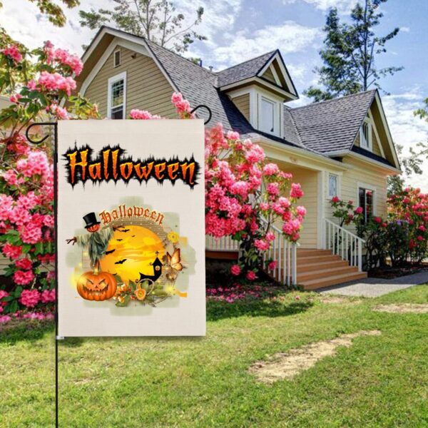 Halloween Holiday Linen Garden Flag Banner – HalloweenHouse – 12 inches x 18 inches IP-Garden Flags Decorative Yard 6