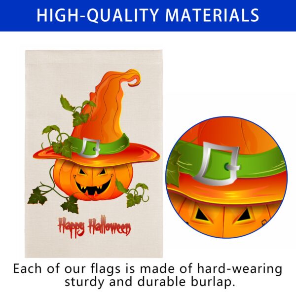 Halloween Holiday Linen Garden Flag Banner – JackWitch – 12 inches x 18 inches Garden Banner Flags Decorative Yard 2