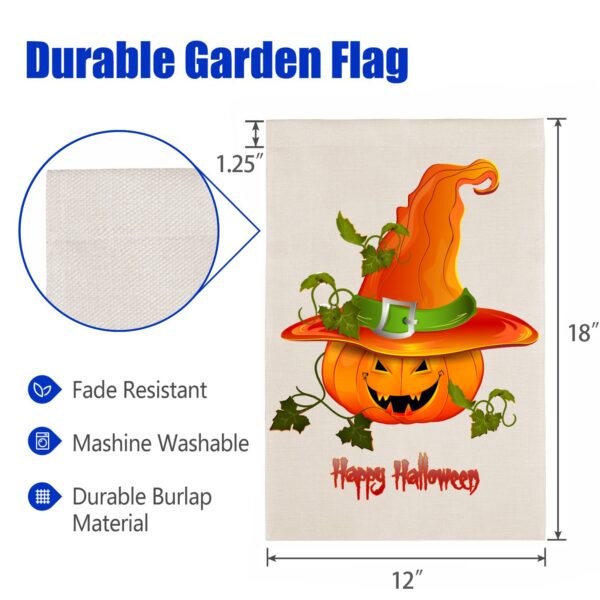 Halloween Holiday Linen Garden Flag Banner – JackWitch – 12 inches x 18 inches IP-Garden Flags Decorative Yard 4