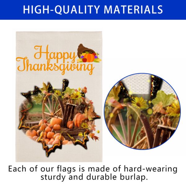 Thanksgiving Holiday Linen Garden Flag Banner – Maple – 12 inches x 18 inches Garden Banner Flags Decorative Yard 2