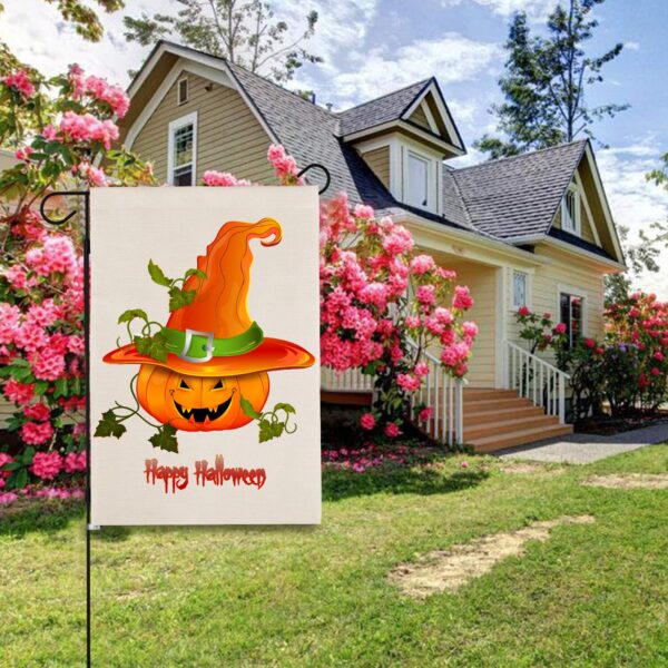 Halloween Holiday Linen Garden Flag Banner – JackWitch – 12 inches x 18 inches Garden Banner Flags Decorative Yard 5