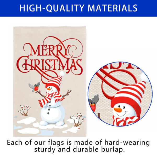 Christmas Holiday Linen Garden Flag Banner – Frosty – 12 inches x 18 inches IP-Garden Flags Decorative Yard 12