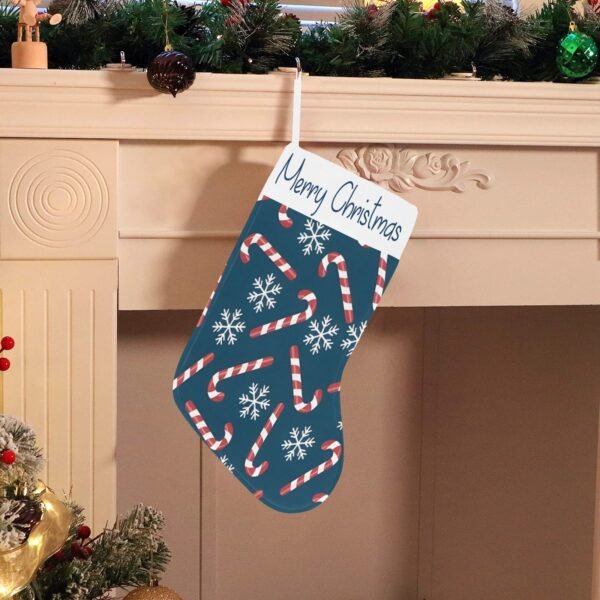 Christmas Stocking – Holiday Sock – Snow Canes Christmas Christmas Decorations 11