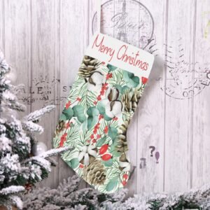 Christmas Stocking – Holiday Sock – Pinecone Christmas Stockings Christmas Decorations