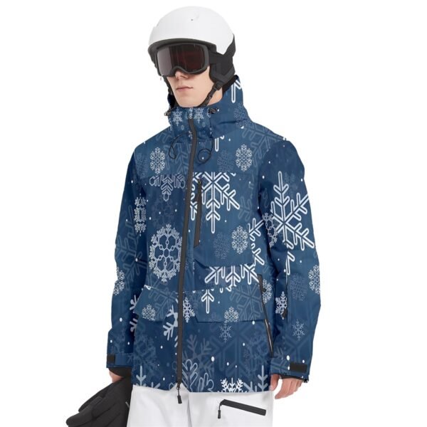 Blue Men’s Multi Pockets Zip Ski and Snowboard Waterproof Breathable Jacket Clothing 2