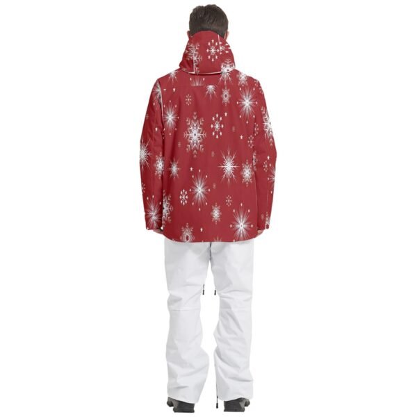 Red Men’s Multi Pockets Zip Ski and Snowboard Waterproof Breathable Jacket Clothing 4