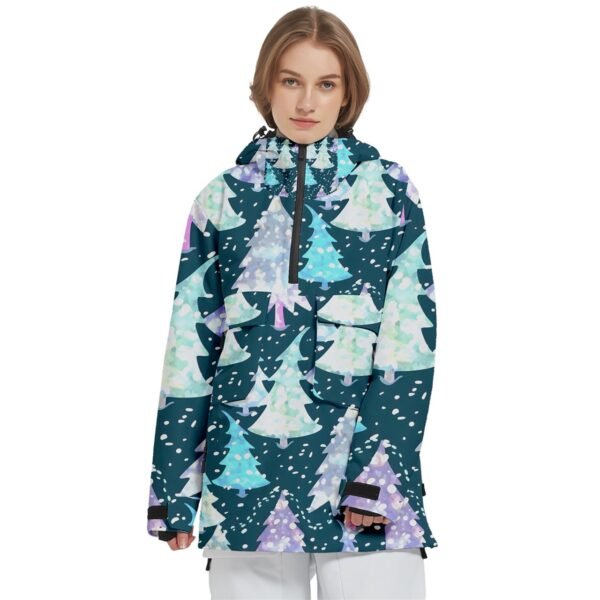 Colorful Women’s Pullover Zip Ski and Snowboard Waterproof Breathable Jacket Clothing