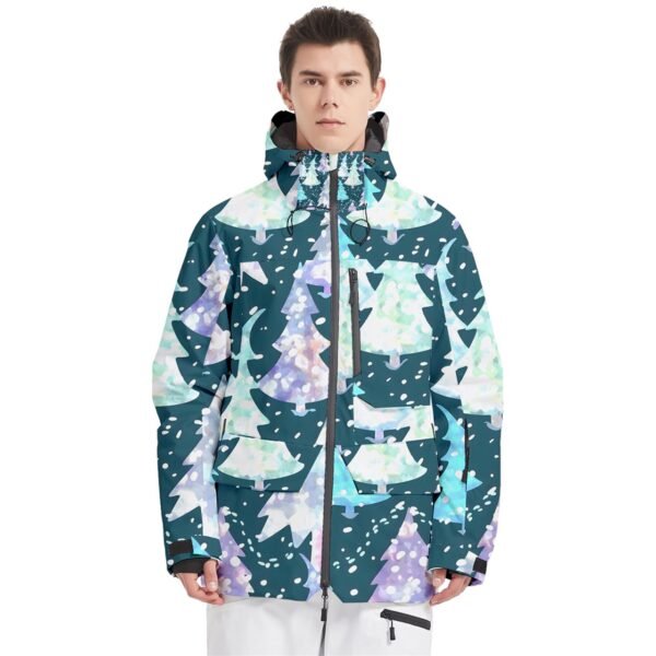 Colorful Men’s Multi Pockets Zip Ski and Snowboard Waterproof Breathable Jacket Clothing