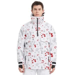 Red Holly –  Men’s Pullover Zip Ski And Snowboard Waterproof Breathable Jacket Clothing