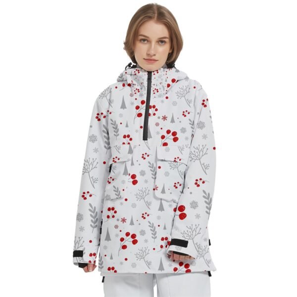 Red Holly –  Women’s Pullover Zip Ski And Snowboard Waterproof Breathable Jacket Clothing