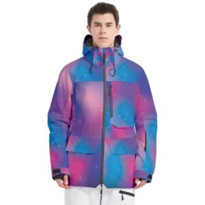 Aurora –  Men’s Multi Pockets Zip Ski And Snowboard Waterproof Breathable Jacket Clothing