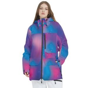 Aurora Women’s Multi Pockets Zip Ski and Snowboard Waterproof Breathable Jacket Clothing