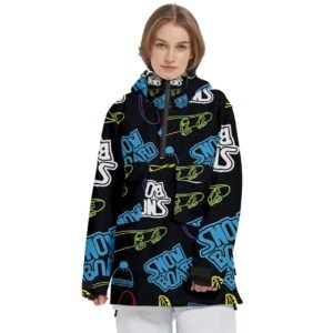 Neon Snow Women’s Pullover Zip Ski and Snowboard Waterproof Breathable Jacket Clothing