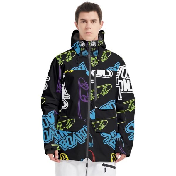 Neon Men’s Multi Pockets Zip Ski and Snowboard Waterproof Breathable Jacket Clothing