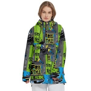 Free Style Women’s Pullover Zip Ski And Snowboard Waterproof Breathable Jacket Clothing