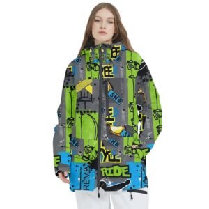 Free Women’s Multi Pockets Zip Ski and Snowboard Waterproof Breathable Jacket Clothing