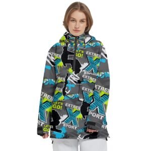 Extreme Women’s Pullover Zip Ski and Snowboard Waterproof Breathable Jacket Clothing