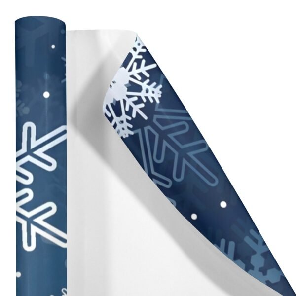 Gift Wrapping Paper – Coated Gift Wrap – Blue Snowflakes – 1 Roll Gifts/Party/Celebration Birthday present paper 4